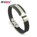 High quality metal clasp silicone bracelet